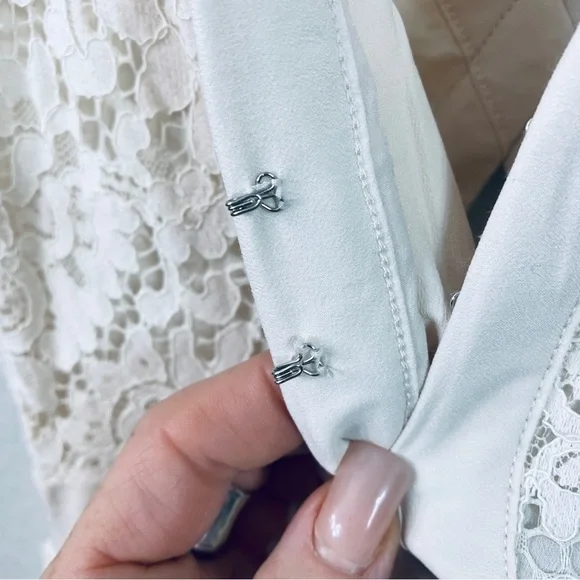 Free People Lovely in Lace off White Lace Mini Dress - Medium - Picture 8 of 9